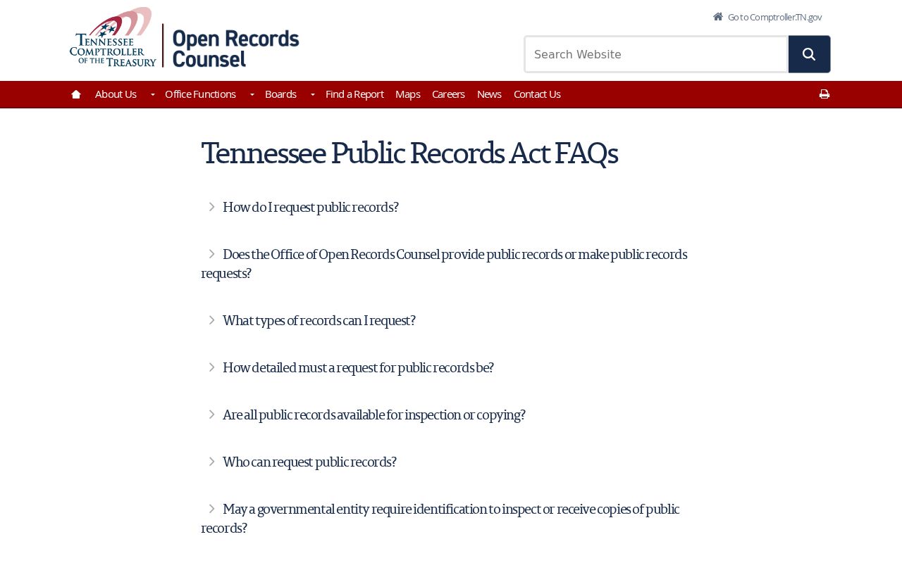 Tennessee public records access for Brentwood residents directory requests