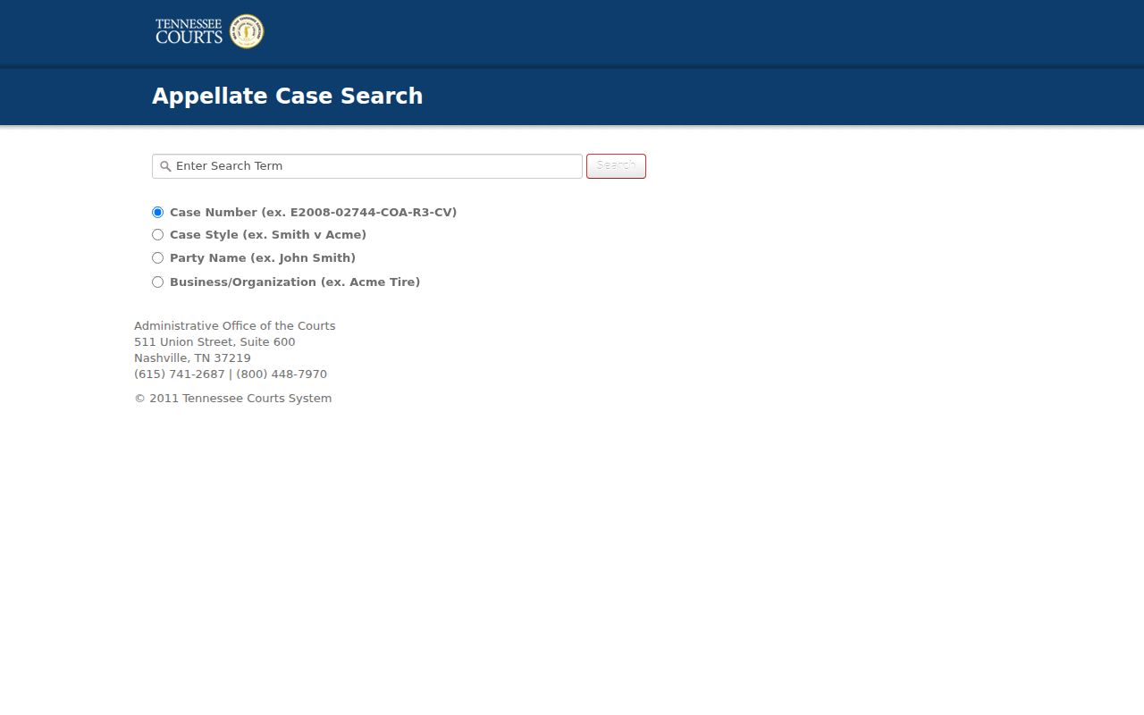 Brentwood resident lookup using Tennessee appellate case search