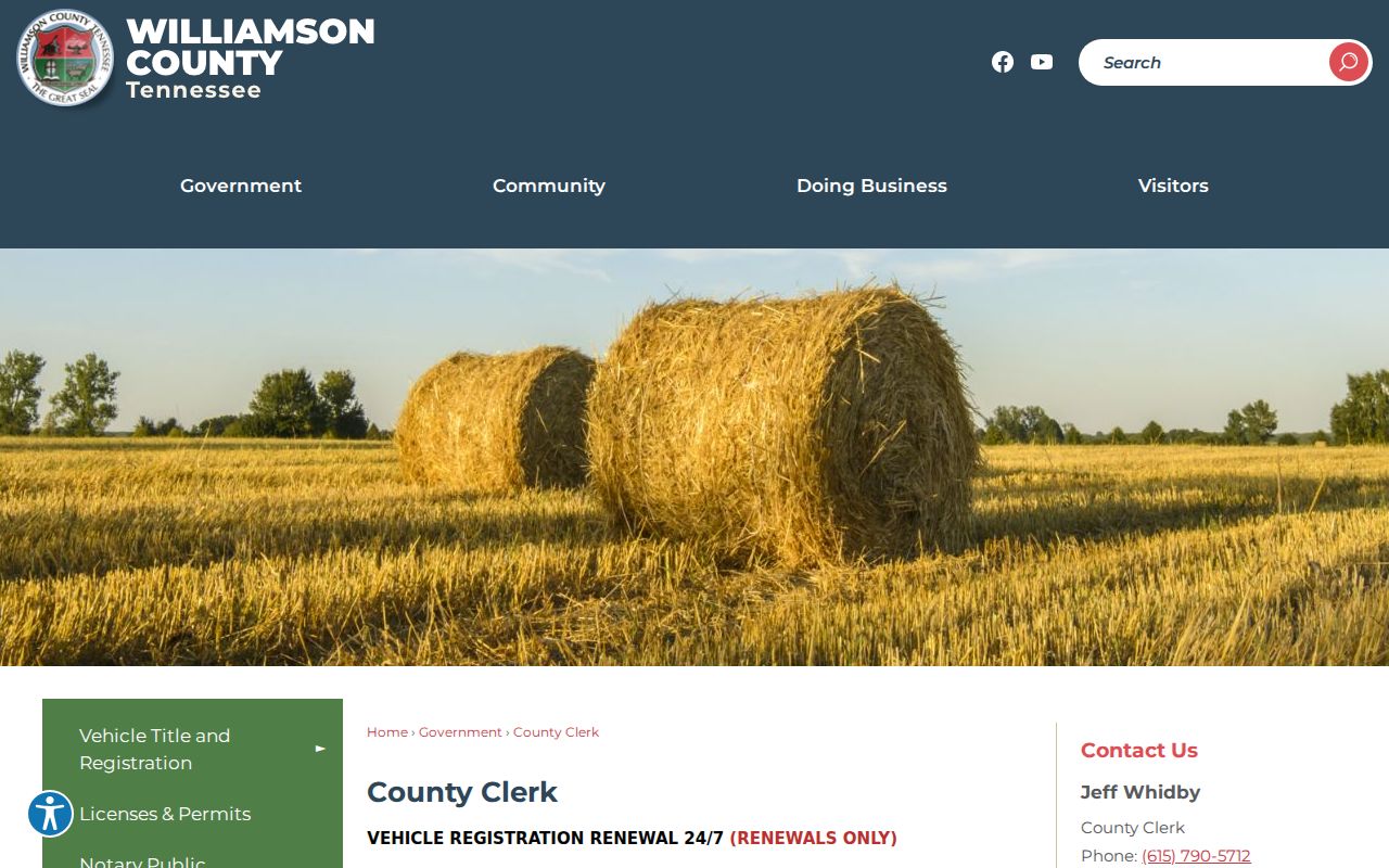 Williamson County Clerk information for Brentwood residents directory marriage research